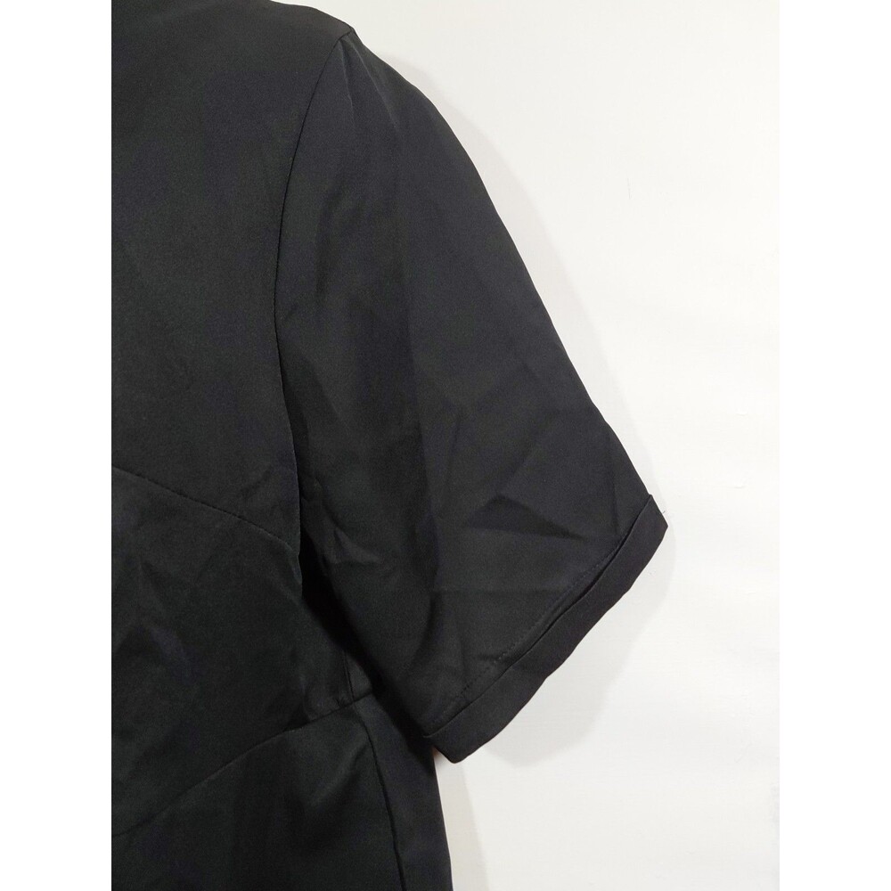 Yx Women's Black 1/2 Button Down Short Sleeve Wide Leg Jumpsuit 2XL - Picture 4 of 9
